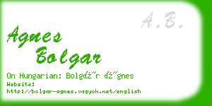 agnes bolgar business card